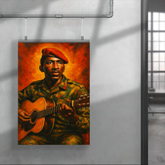 Thomas Sankara guitar and beret poster 4