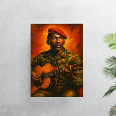 Thomas Sankara guitar and beret poster 7