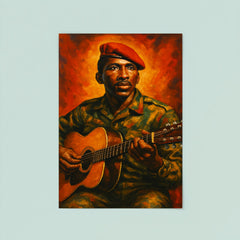 Thomas Sankara guitar and beret poster 8