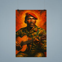 Thomas Sankara guitar and beret poster 9