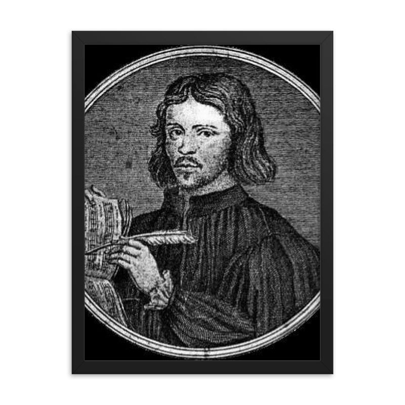 Thomas Tallis framed print on a plain backdrop in size 18