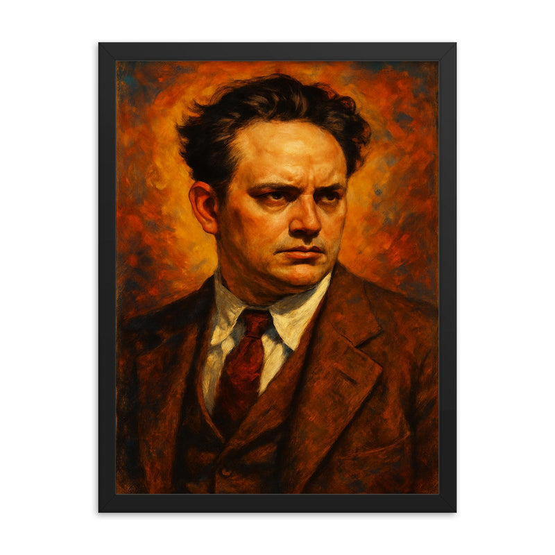 Thomas Wolfe framed print on a plain backdrop in size 18