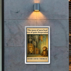Thoreau quote mass of men quiet desperation zoo animals behind bars inspirational poster 2