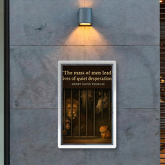 thoreau quote quiet desperation animals in zoo looking sad poster 2