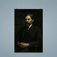 Thorstein Veblen in austere academic gloom poster 9