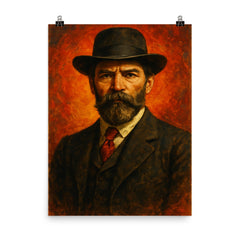 Thorstein Veblen poster on a plain backdrop in size 8"x10".