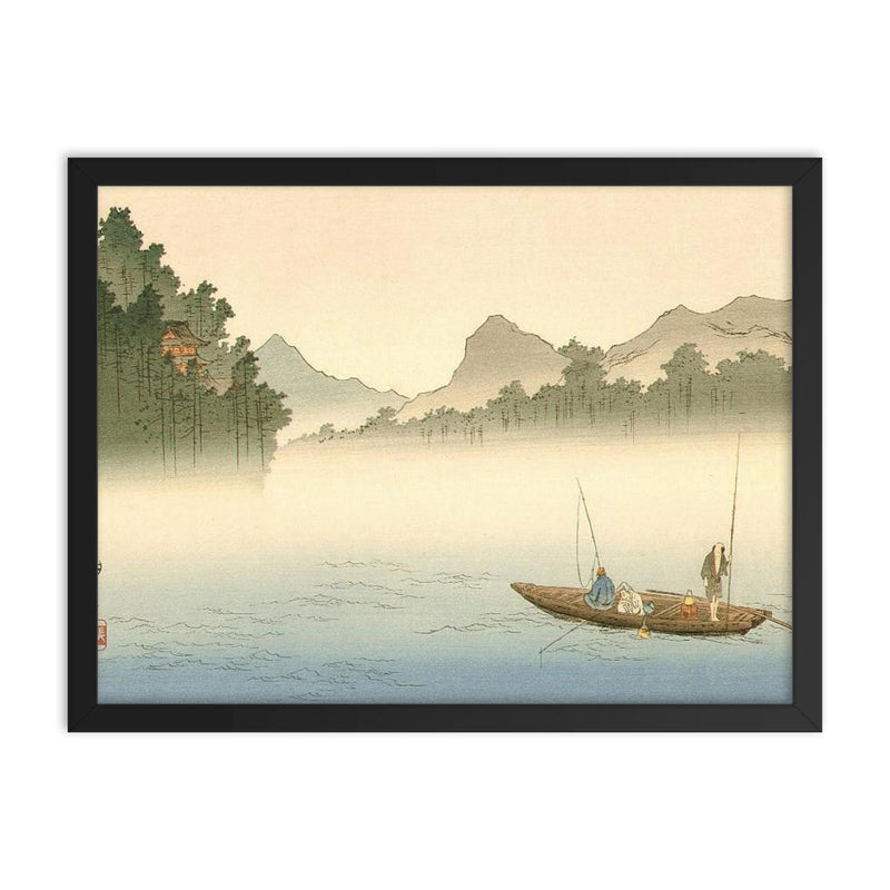 Three Fishermen by Koho Shoda framed print on a plain backdrop in size 18