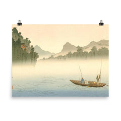 Three Fishermen by Koho Shoda poster on a plain backdrop in size 8"x10".