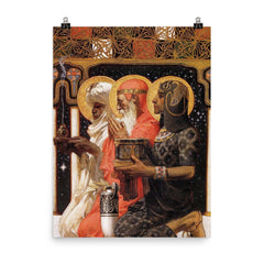 Three Wise Men by J.C. Leyendecker, 1900 poster on a plain backdrop in size 8"x10".