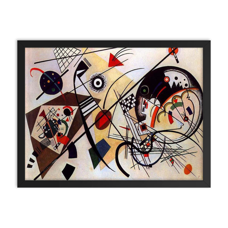 Throughgoing Line by Wassily Kandinsky framed print on a plain backdrop in size 18