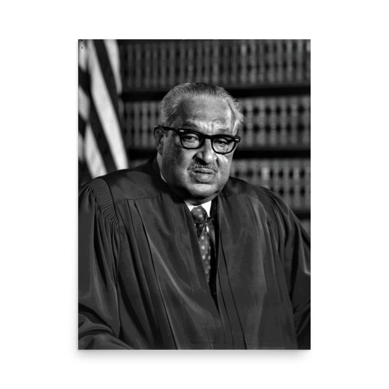 Thurgood Marshall poster on a plain backdrop in size 18