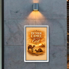 Tie your camel then trust God Islamic proverb poster 2