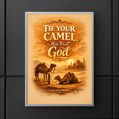 Tie your camel then trust God Islamic proverb poster 5