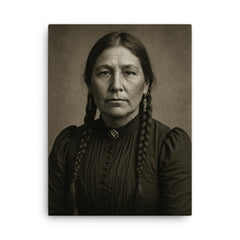 Tieraona Low Dog canvas print on a plain backdrop in size 18"x24".