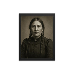 Tieraona Low Dog framed print on a plain backdrop in size 12"x16".
