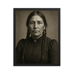 Tieraona Low Dog framed print on a plain backdrop in size 16"x20".