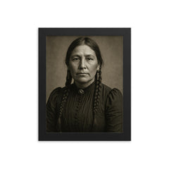 Tieraona Low Dog framed print on a plain backdrop in size 8"x10".