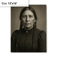Tieraona Low Dog metal print on a plain backdrop in size 12"x16".