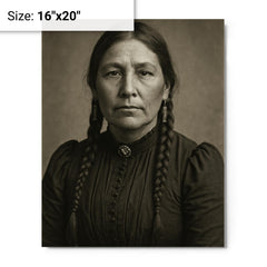 Tieraona Low Dog metal print on a plain backdrop in size 16"x20".