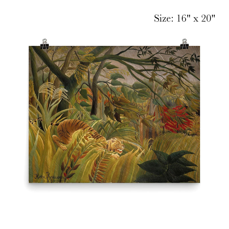 Tiger in a Tropical Storm (Surprised!) by Henri Rousseau poster 2
