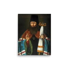 Tikhon of Zadonsk poster on a plain backdrop in size 8"x10".