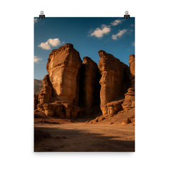 Timna Park Sandstone Pillars Israel poster on a plain backdrop in size 8"x10".