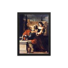 Timoclea Killing by Elisabetta Sirani, 1659 framed print on a plain backdrop in size 12"x16".