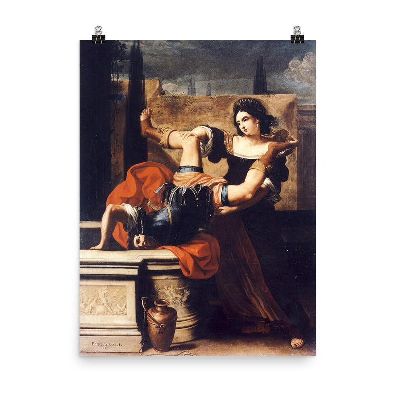 Timoclea Killing by Elisabetta Sirani, 1659 poster on a plain backdrop in size 8