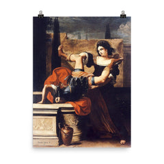 Timoclea Kills the Captain of Alexander the Great by Elisabetta Sirani, 1659 poster on a plain backdrop in size 8"x10".