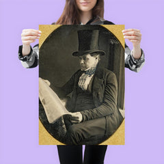 Tinted Portrait of Man Reading Newspaper, 1852 poster 3