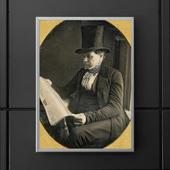 Tinted Portrait of Man Reading Newspaper, 1852 poster 5
