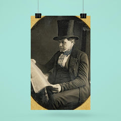 Tinted Portrait of Man Reading Newspaper, 1852 poster 6