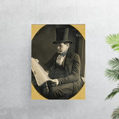 Tinted Portrait of Man Reading Newspaper, 1852 poster 7