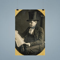 Tinted Portrait of Man Reading Newspaper, 1852 poster 9