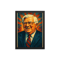 Tip O'Neill framed print on a plain backdrop in size 12"x16".