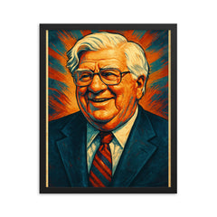 Tip O'Neill framed print on a plain backdrop in size 16"x20".