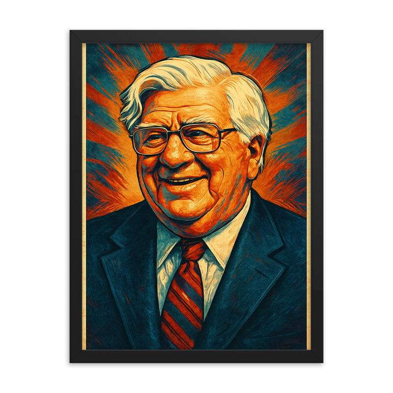 Tip O'Neill framed print on a plain backdrop in size 18