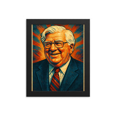 Tip O'Neill framed print on a plain backdrop in size 8"x10".