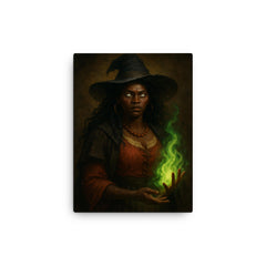 Tituba canvas print on a plain backdrop in size 12"x16".