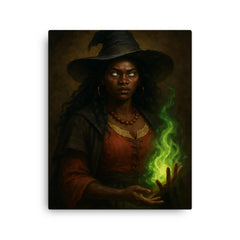 Tituba canvas print on a plain backdrop in size 16"x20".