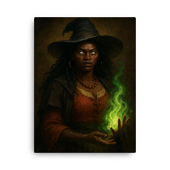 Tituba canvas print on a plain backdrop in size 18"x24".
