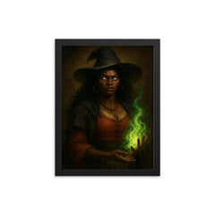 Tituba framed print on a plain backdrop in size 12"x16".