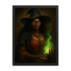 Tituba framed print on a plain backdrop in size 18"x24".