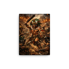 Tlahuicole gladiator against impossible odds canvas print on a plain backdrop in size 12"x16".