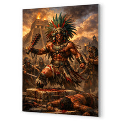Tlahuicole gladiator sacrifice final stand metal print mockup