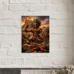 Tlahuicole gladiator sacrifice final stand metal print mockup