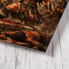 Tlahuicole gladiator sacrifice final stand metal print mockup