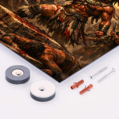 Tlahuicole gladiator sacrifice final stand metal print mockup