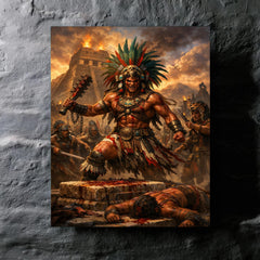 Tlahuicole gladiator sacrifice final stand metal print mockup