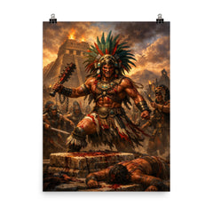 Tlahuicole gladiator sacrifice final stand poster on a plain backdrop in size 8"x10".